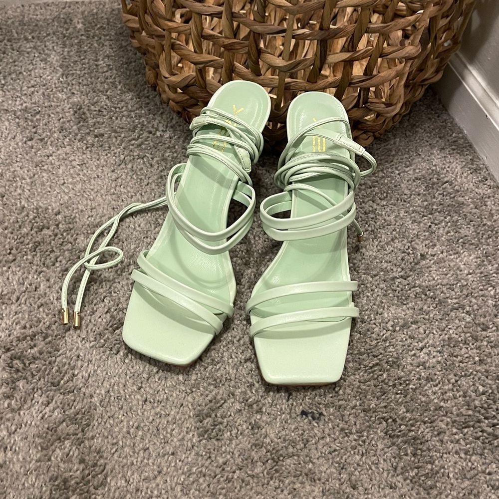 Mint Lace-Up Heels